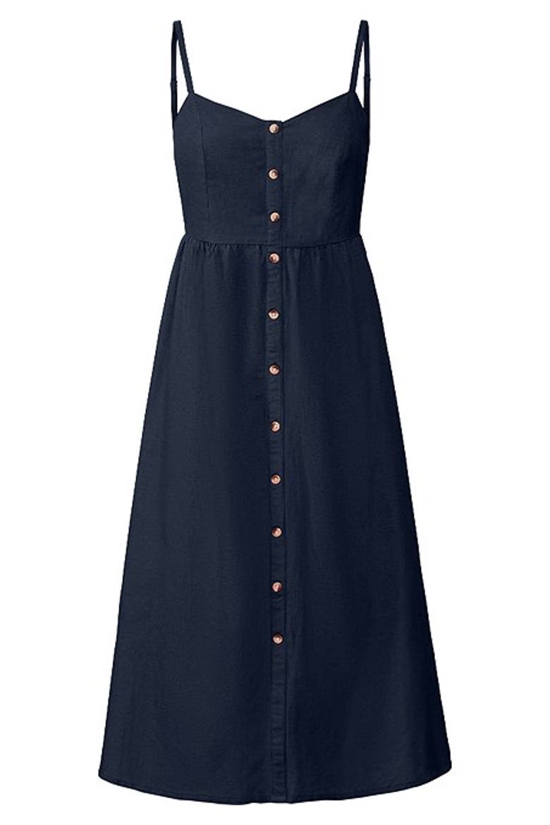 Women's Button Up Panel Dress, Alternate, color, Navy
