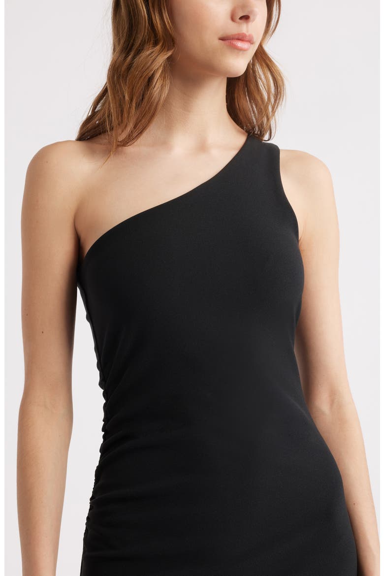 One-Shoulder Body-Con Midi Dress, Alternate, color, BLACK
