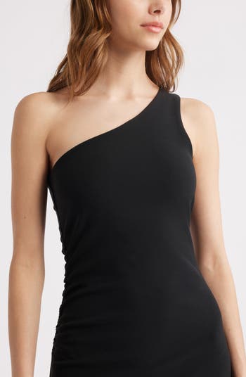 One-Shoulder Body-Con Midi Dress