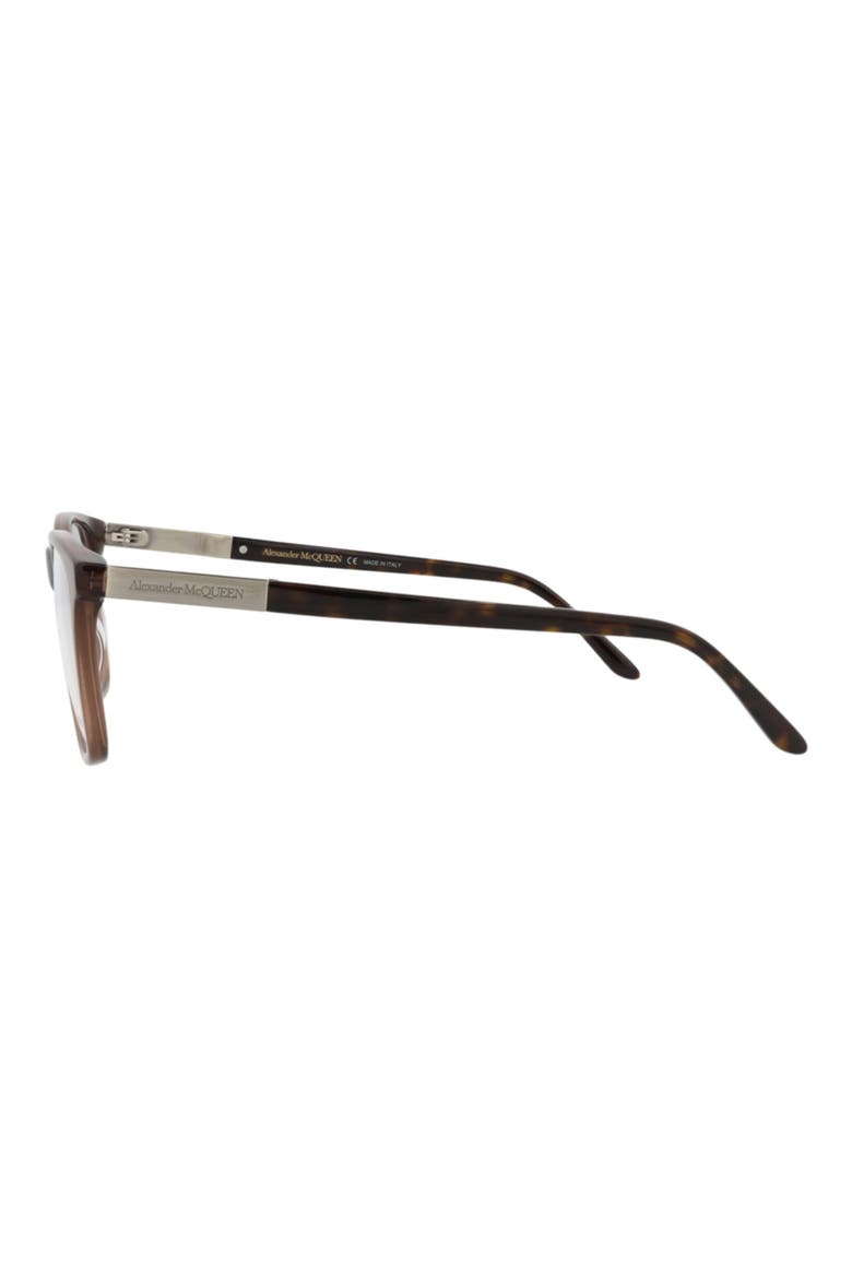 52mm Square Optical Glasses, Alternate, color, BROWN SILVER TRANSPARENT