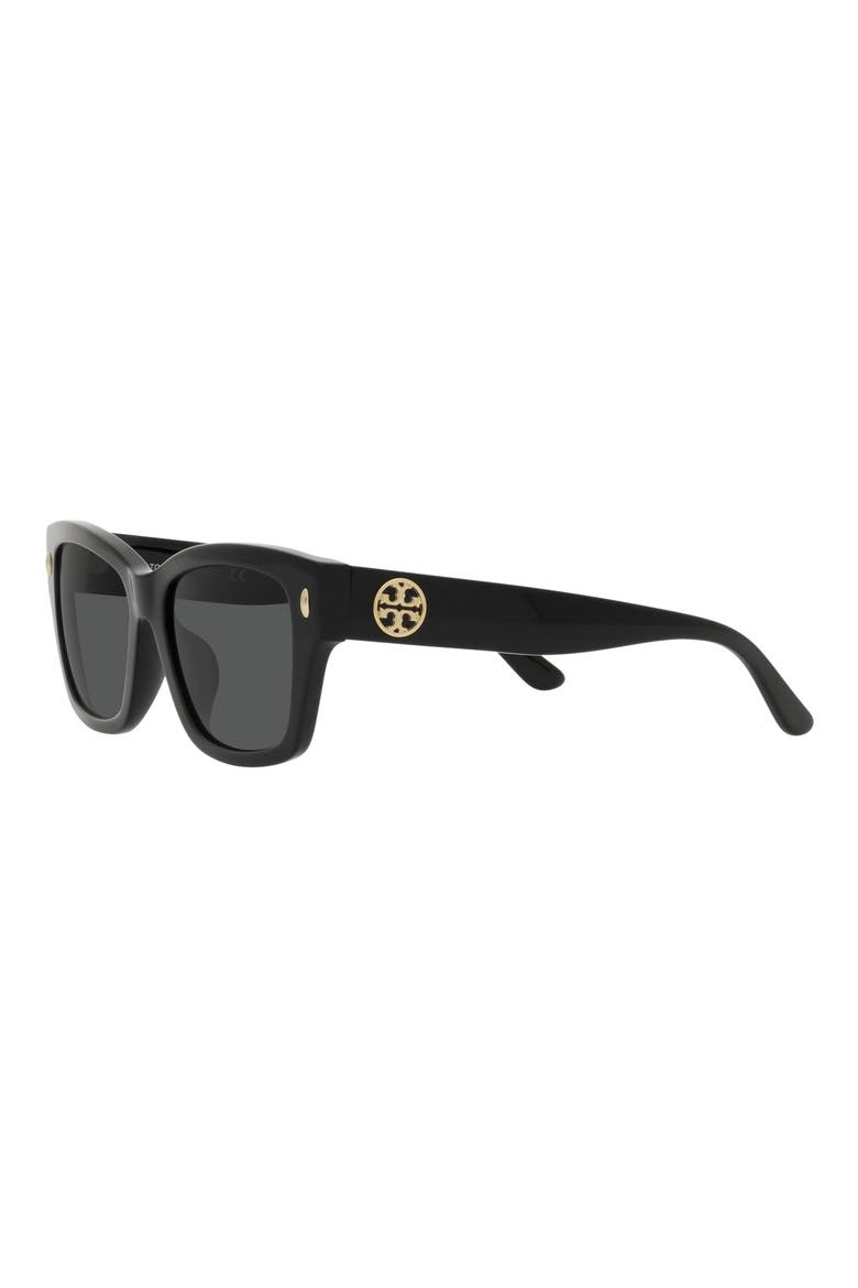 53mm Rectangular Sunglasses, Alternate, color, BLACK