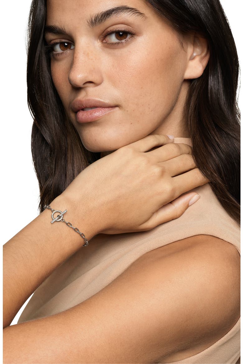 DY Madison® Toggle Chain Bracelet in Sterling Silver with Diamonds, Alternate, color, STERLING SILVER