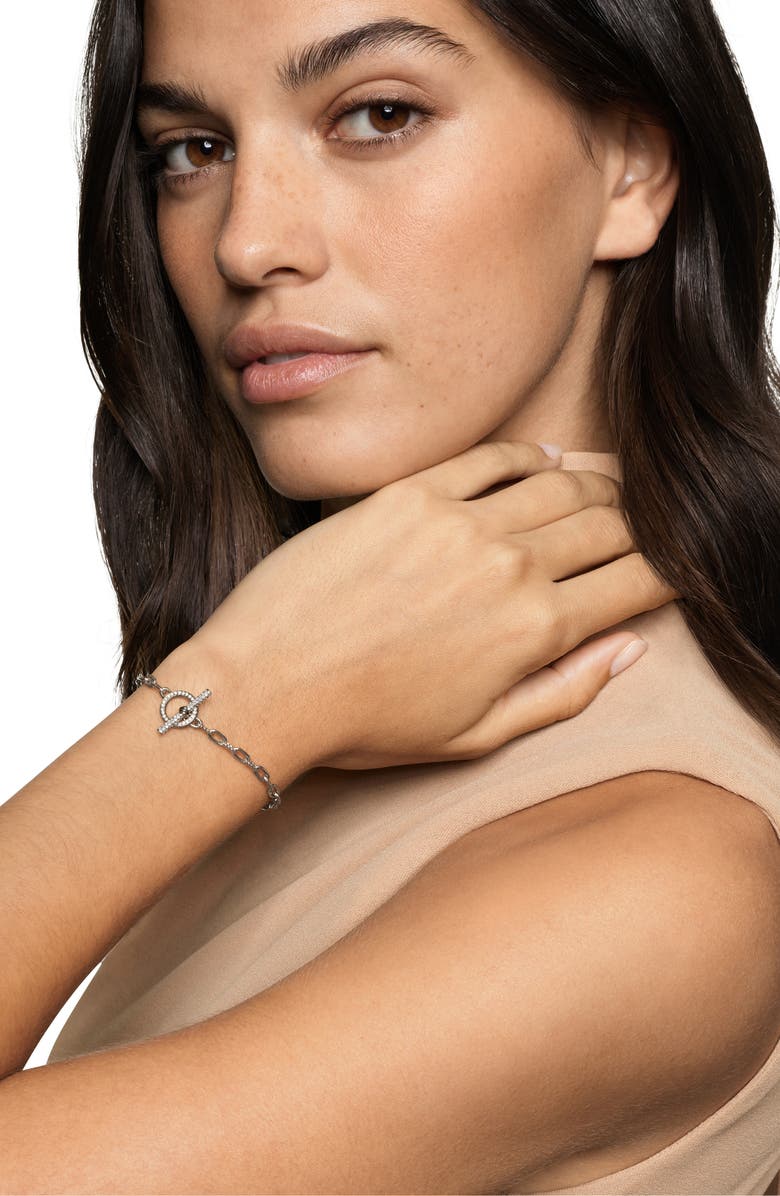 David Yurman DY Madison<sup>®</sup> Toggle Chain Bracelet in Sterling Silver with Diamonds, Alternate, color, Sterling Silver