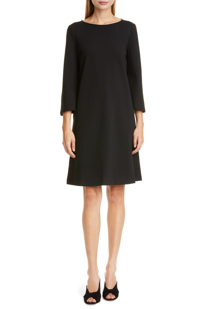 Lotus Punto Milano Shift Dress, Main, color, BLACK