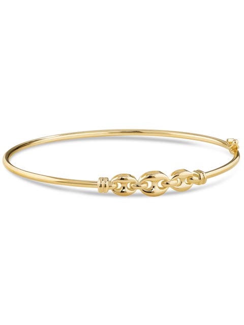 Mariner Anchor Bangle Bracelet in 14K Gold