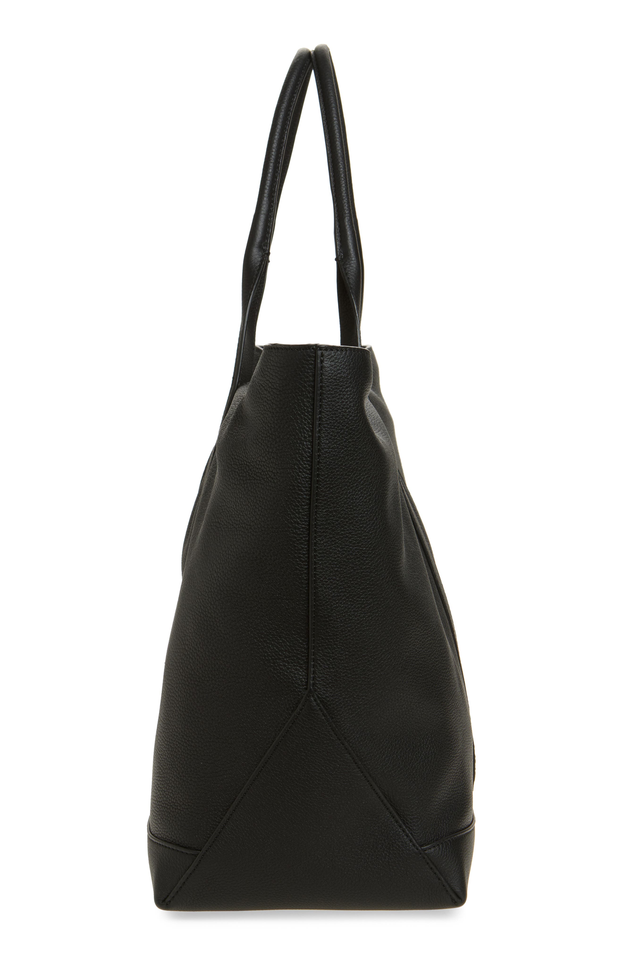 Thom Browne Medium Tool Leather Tote, Alternate, color, Black
