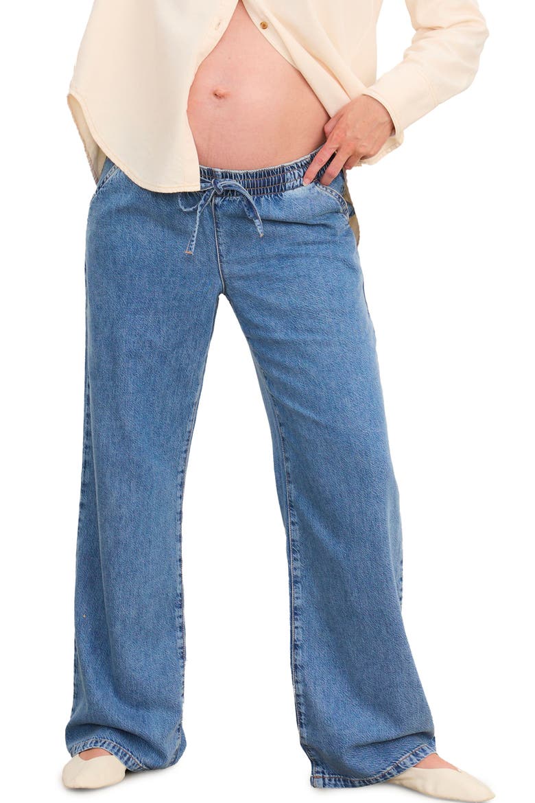 The Drapey Denim Wide Leg Pant, Alternate, color, Vintage Dream Blue