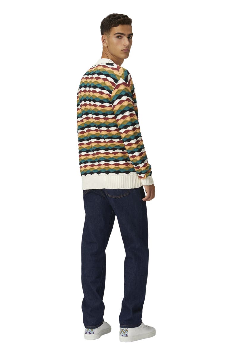 Missoni Cotton-blend Cardigan With Wave Pattern And Contrasting Piping, Alternate, color, 