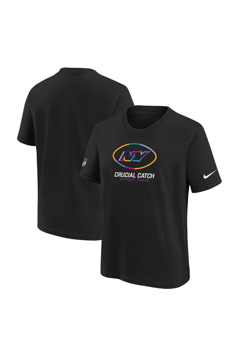 Youth Nike  Black New York Jets 2024 NFL Crucial Catch T-Shirt, Main, color, Black