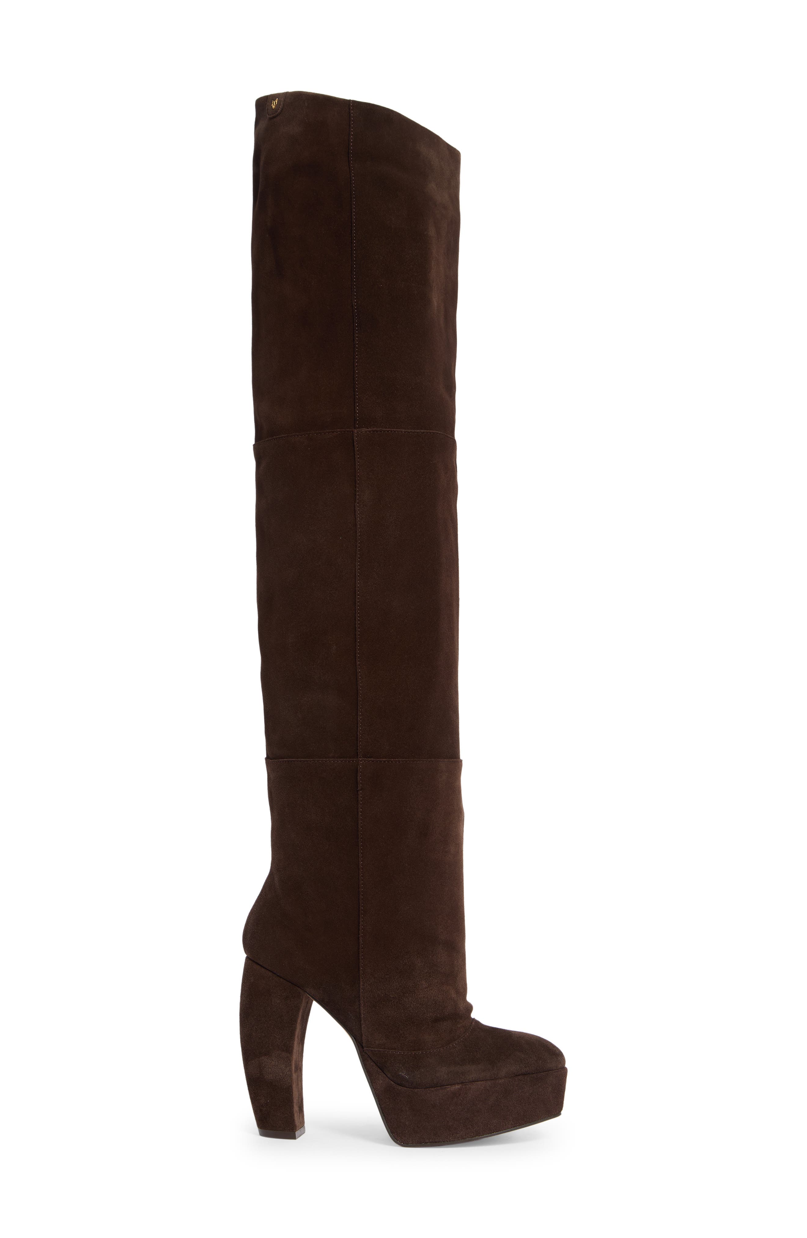 Dallas Leather Over the Knee Platform Boot, Alternate, color, BROWN