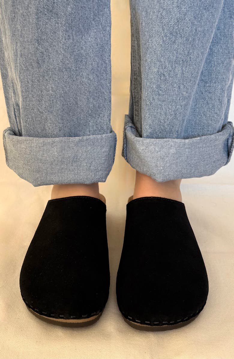 KUNSTEN Ella Suede Clogs, Alternate, color, Black