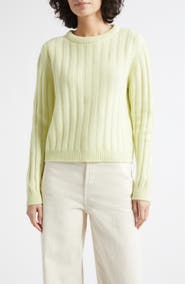 Johnstons of Elgin Lecht Cashmere Rib Crewneck Sweater