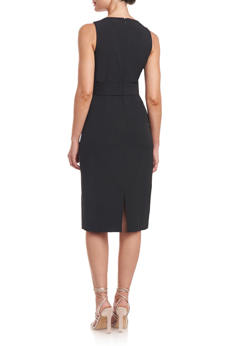 Ella Sleeveless Bow Waist Cocktail Dress, Alternate, color, BLACK
