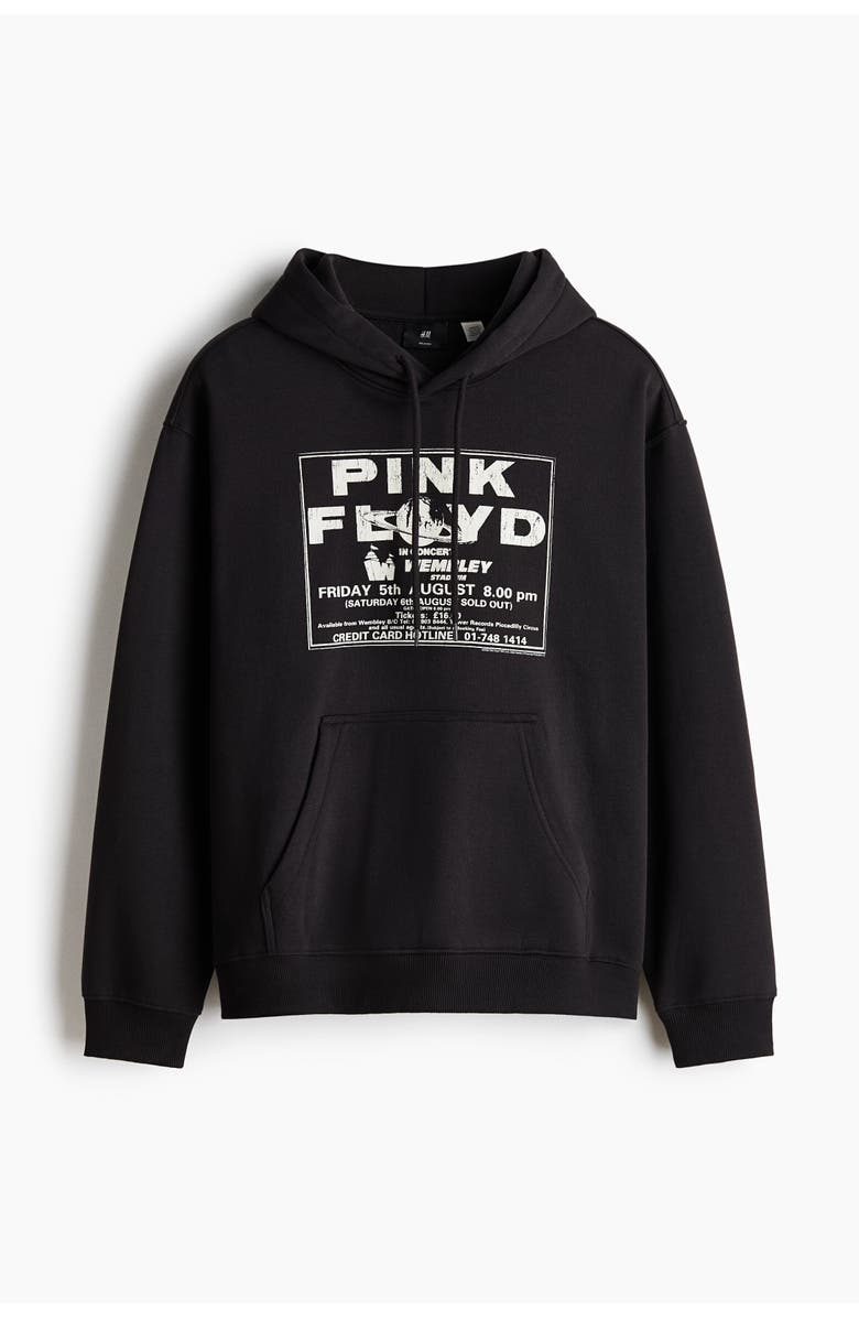 H&M Regular Fit Printed Hoodie, Alternate, color, Black/Pink Floyd