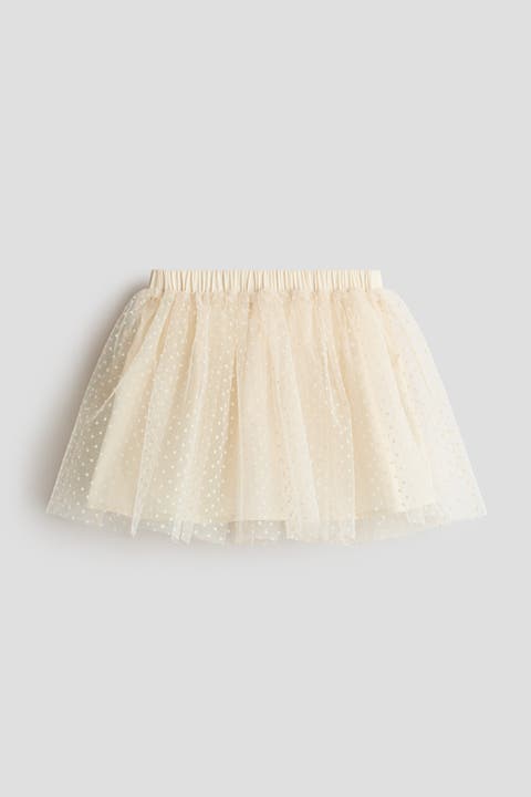 Flock-print Tulle Skirt