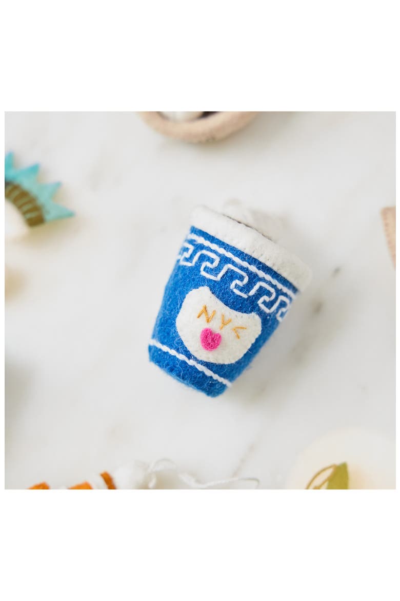 Rise & Shine Coffee Ornament, Alternate, color, BLUE