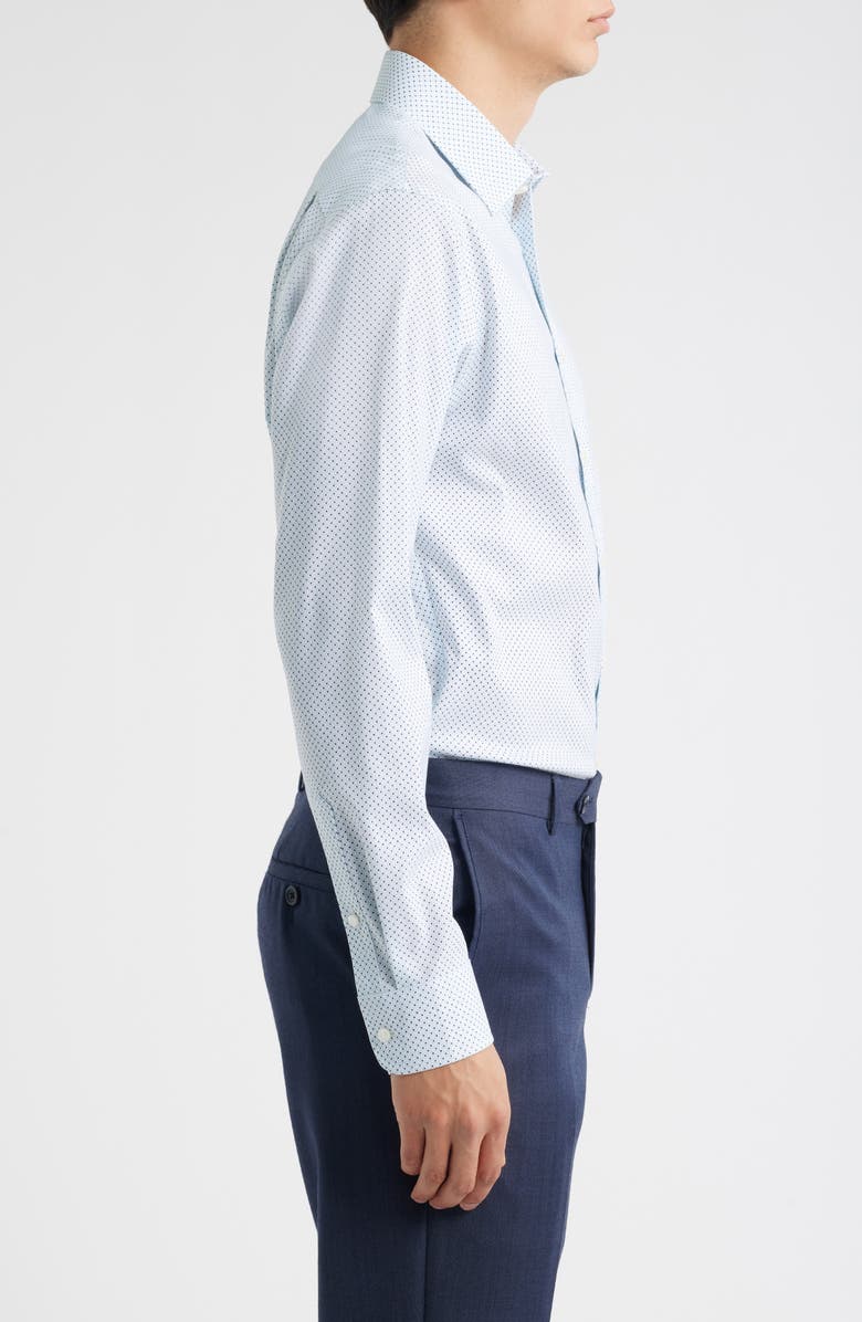 Nordstrom Trim Fit Premium Performance Dress Shirt, Alternate, color, Blue Petal Geo