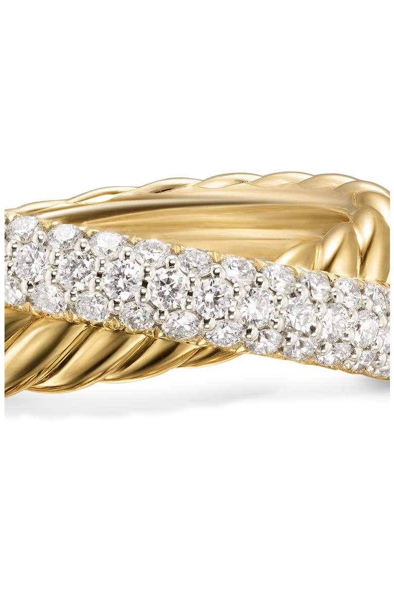 Crossover Two-Row Ring in 18K Yellow Gold with Diamonds, 7.5mm, Alternate, color, 18K GOLD - SIZE 7