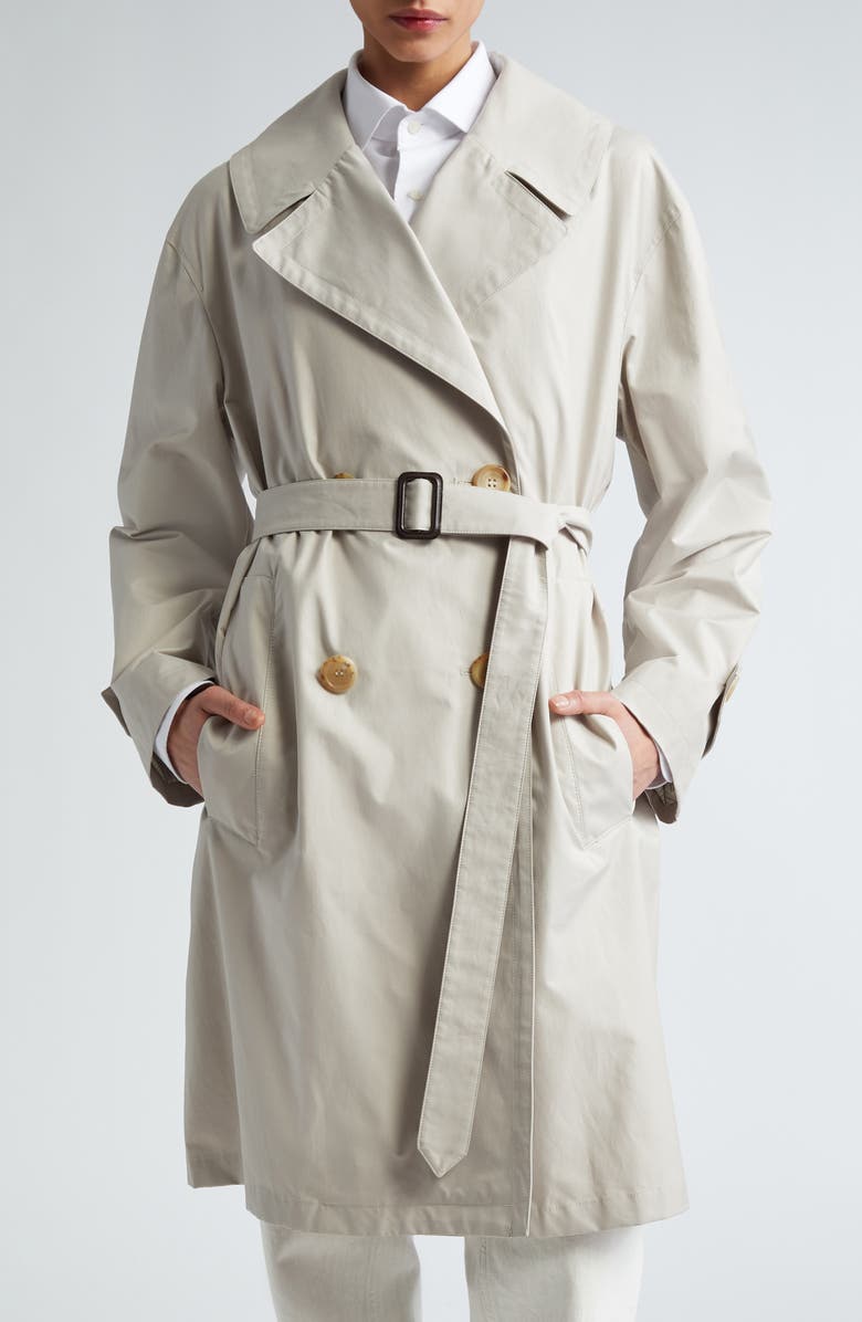 Max Mara Belted Double Breasted Trench Coat, Main, color,