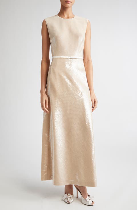 Sleeveless Sequin Gown