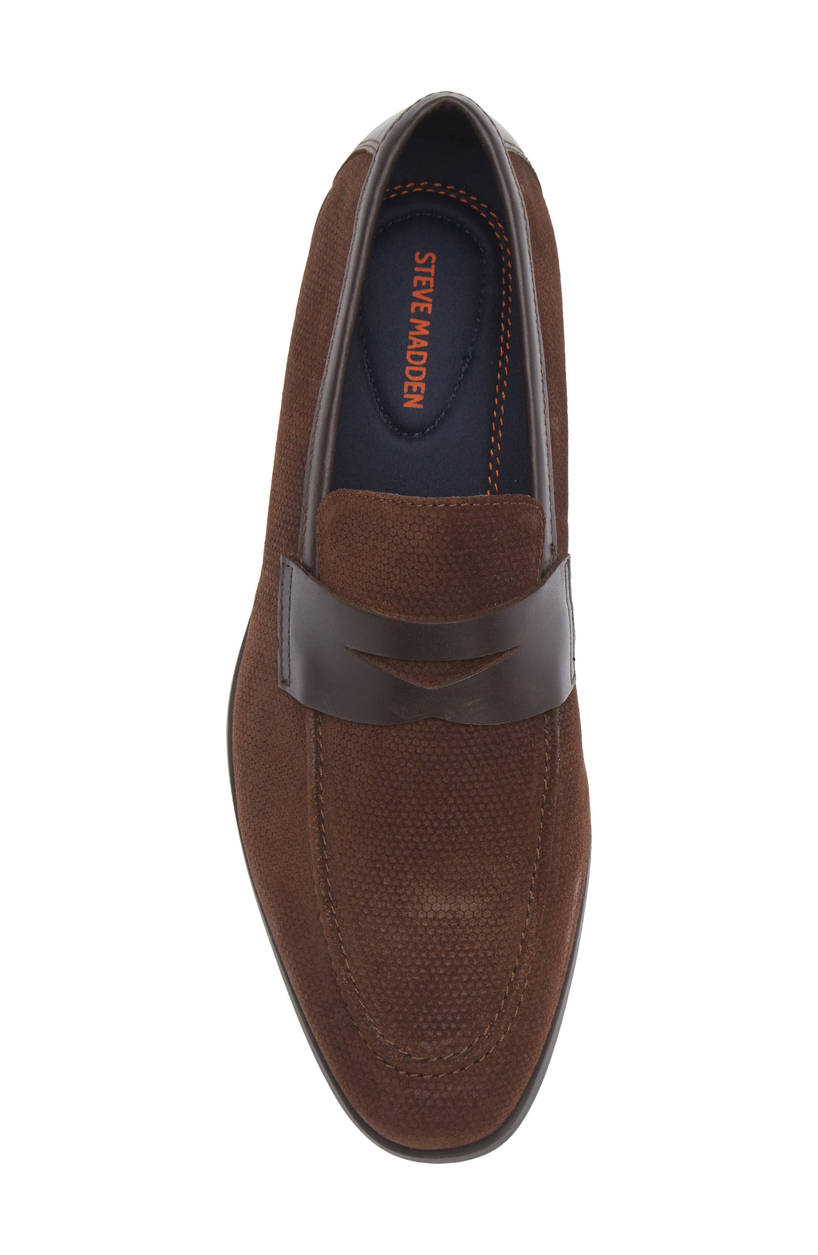 Pomona Penny Loafer, Alternate, color, DARK BROWN SUEDE