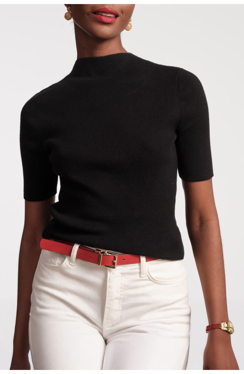 Frances Valentine Marie Sweater Solid Cotton, Main, color, Black