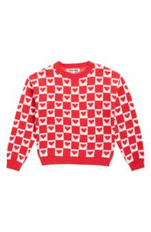 Vigoss Kids' Heart Check Jacquard Sweater