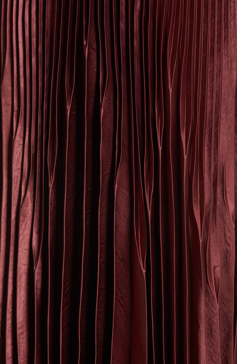 Vince Chevron Pleated Satin Skirt, Alternate, color, 