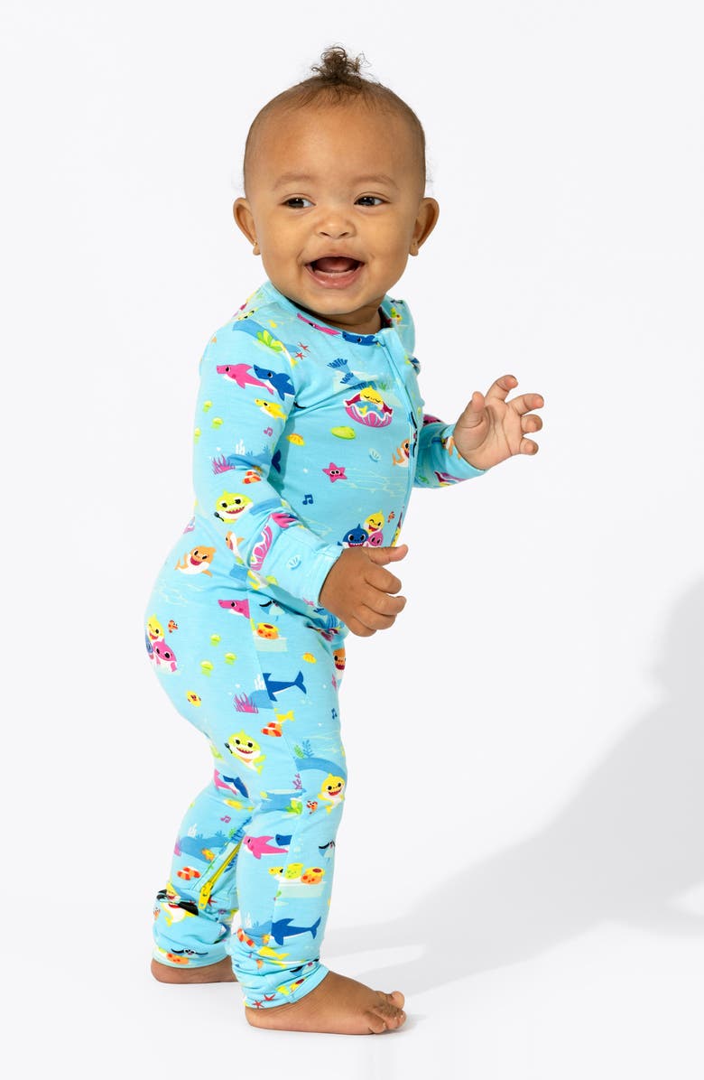 Bellabu Bear Baby Shark Fitted Convertible One-Piece Pajamas, Alternate, color, 