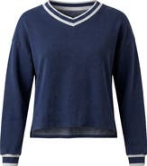 FYI Teen Denim French Terry V-Neck Crop Top
