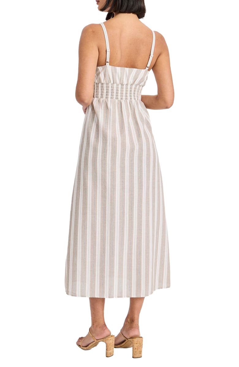 The Good Journey Stripe Square Neck Midi Dress, Alternate, color, Tan Combo