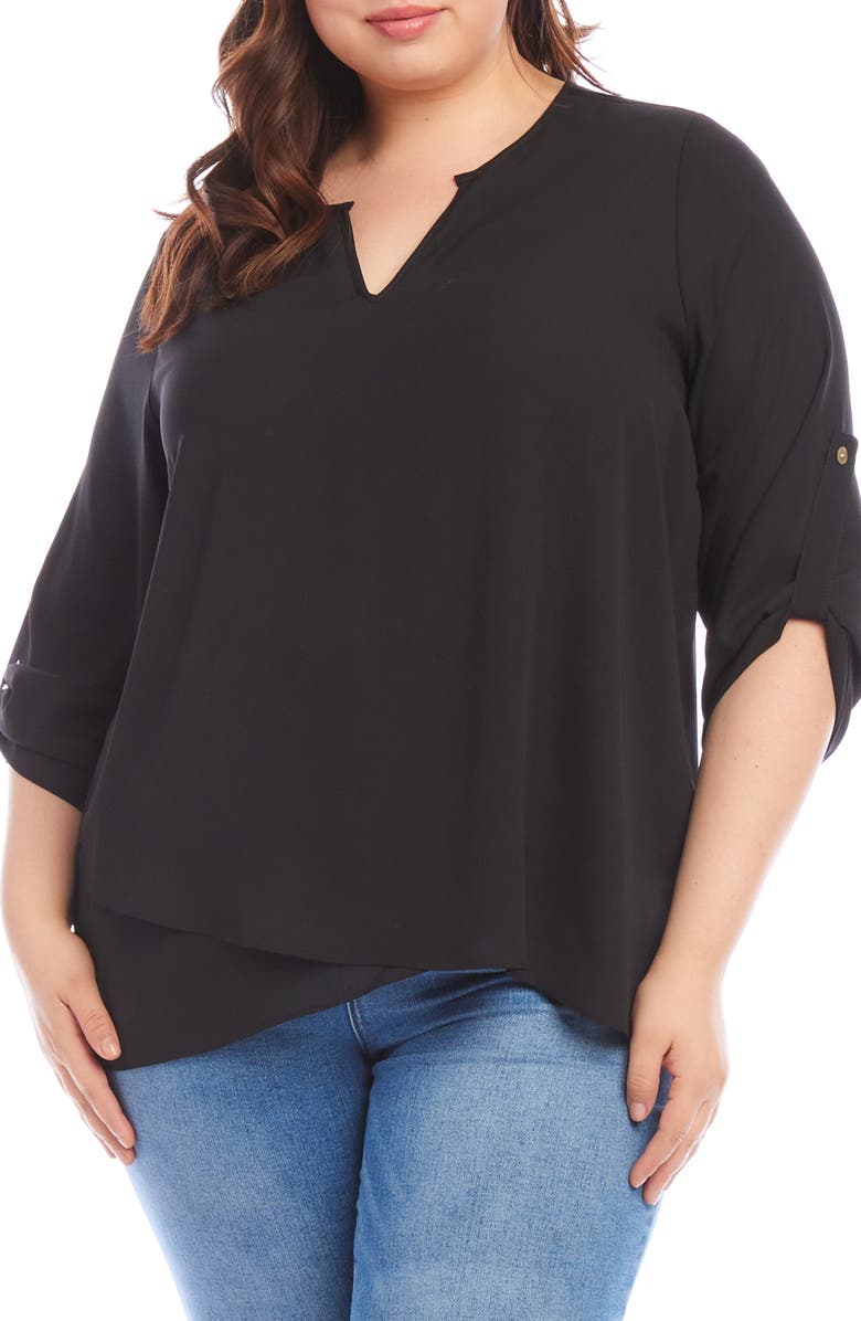 Karen Kane Asymmetrical Crepe Top, Main, color, 