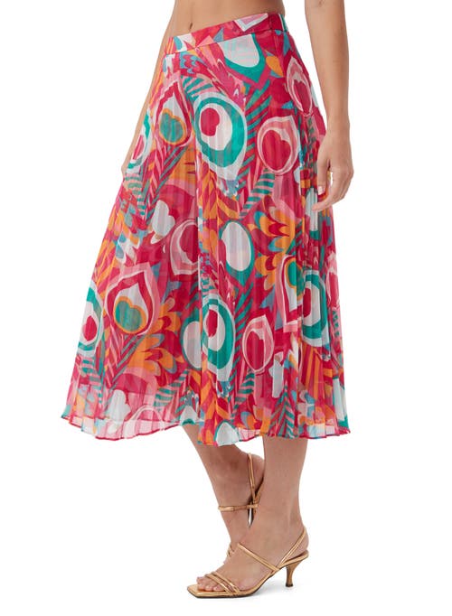 Shop Trina Turk Printed And Pleated Vitrolles Culotte Pant
