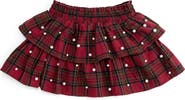 Sweet Wink Christmas Tartan Pearl Skirt