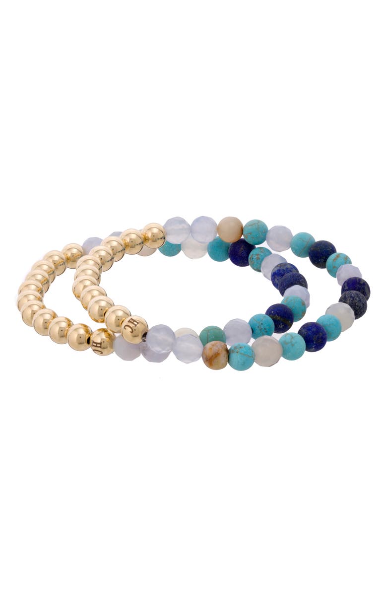 The Healer’s Collection N16 Protection & Inner Strength Set of 2 Healer's Bracelets, Alternate, color, Yellow Gold