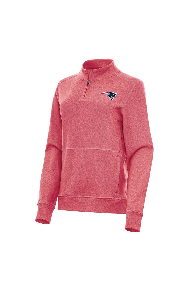 ANTIGUA Women's Antigua  Heather Red New England Patriots Crush Quarter-Zip Jacket, Main, color, Heather Red