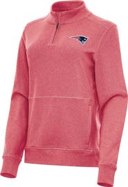 ANTIGUA Women's Antigua  Heather Red New England Patriots Crush Quarter-Zip Jacket