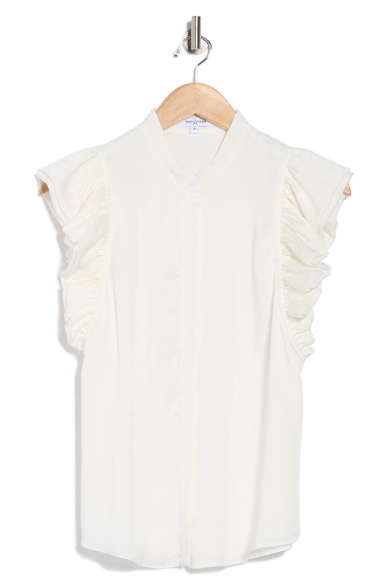 AREA STARS Drew Ruffle Sleeve Top, Alternate, color, White