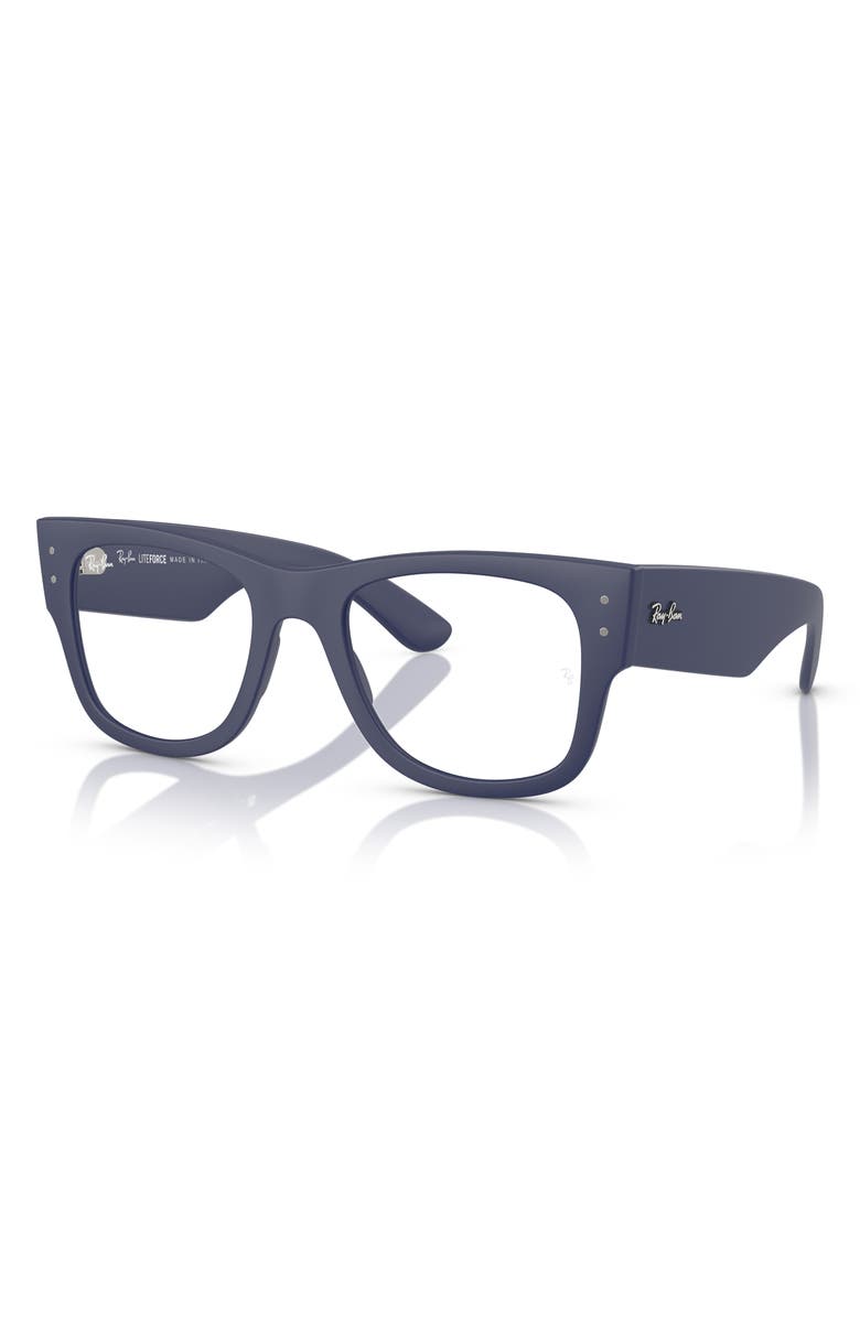 Ray-Ban Mega Wayfarer Liteforce 50mm Rectangular Optical Glasses, Alternate, color, Blue