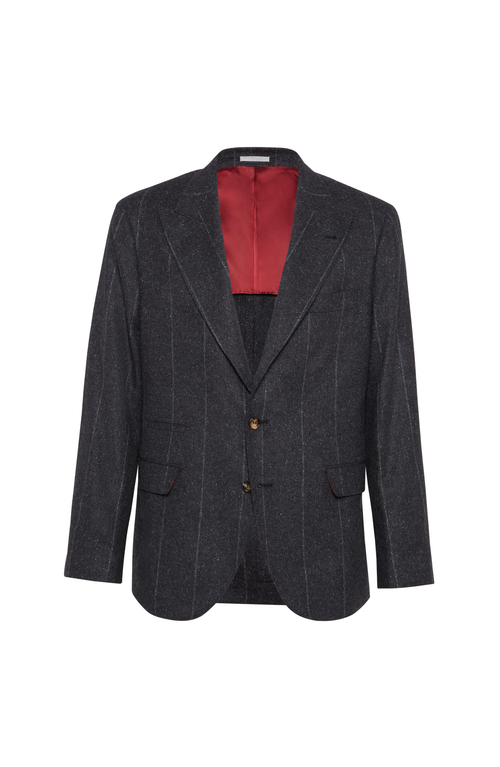 Brunello Cucinelli Chalk Stripe Blazer In Animal Print