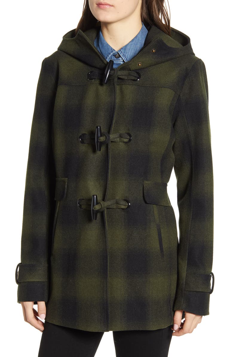 Pendleton Roslyn Plaid Wool Blend Duffle Coat, Alternate, color,