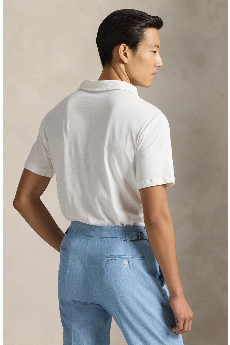 Johnny Collar Cotton & Linen Pocket Polo, Alternate, color, NEVIS