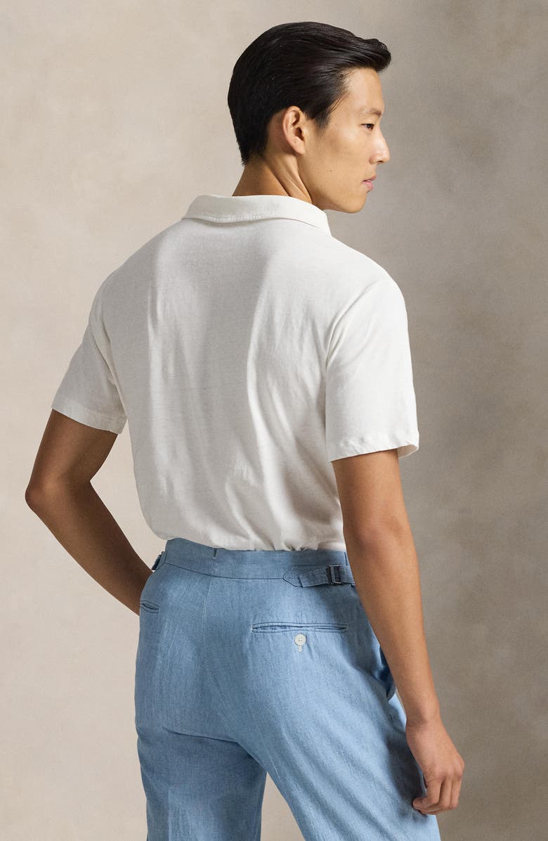 Polo Ralph Lauren Johnny Collar Cotton & Linen Pocket Polo, Alternate, color, 