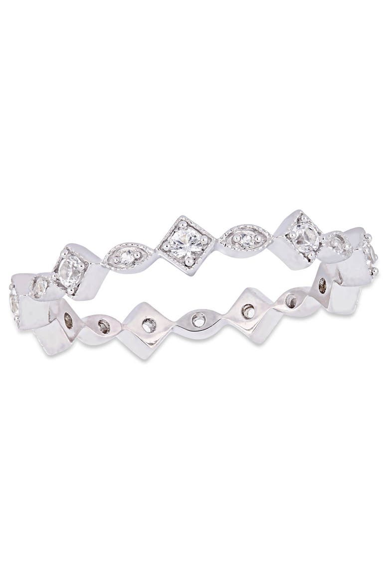 Lab-Created White Sapphire Eternity Ring 10k, Main, color, 10k White Gold