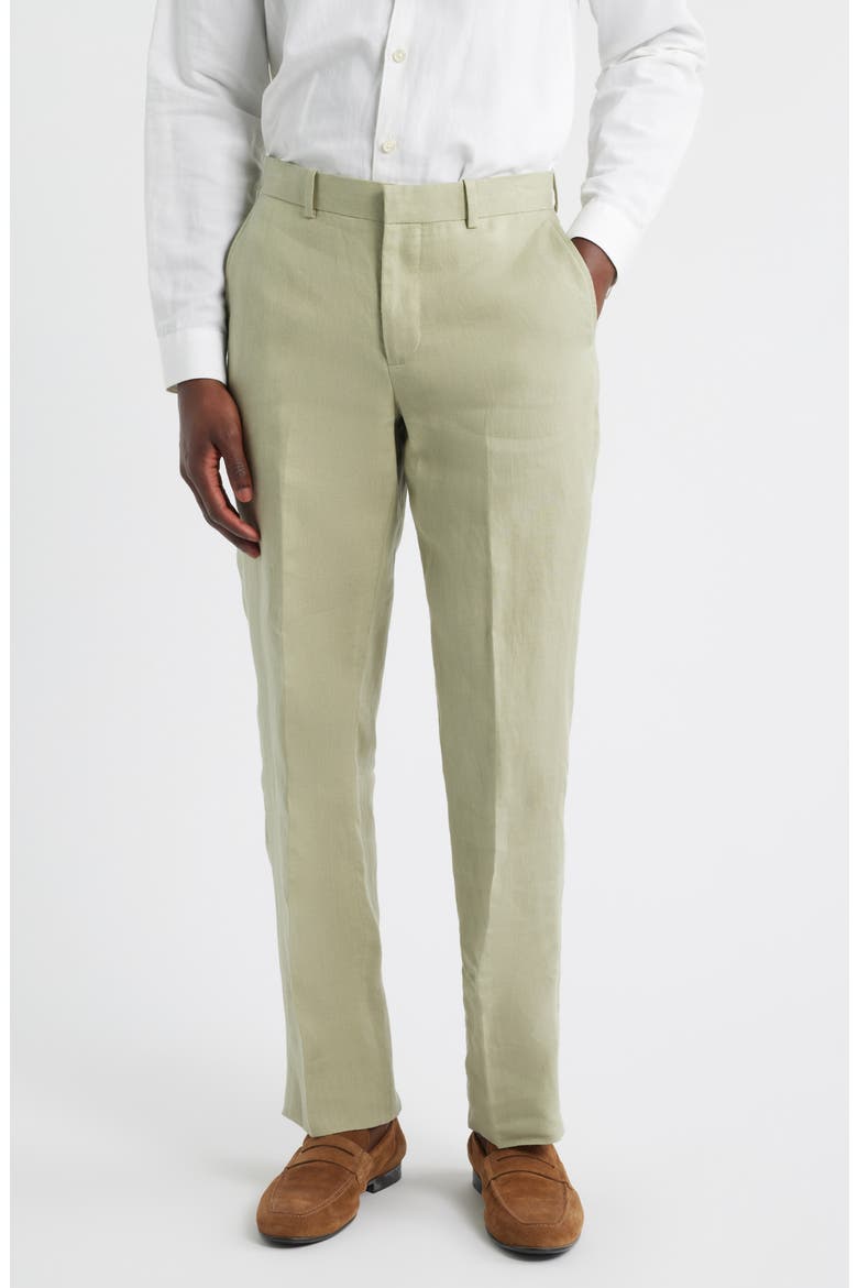 Henrik Trim Fit Italian Linen Suit Separate Pants, Main, color, GREEN SEAGRASS
