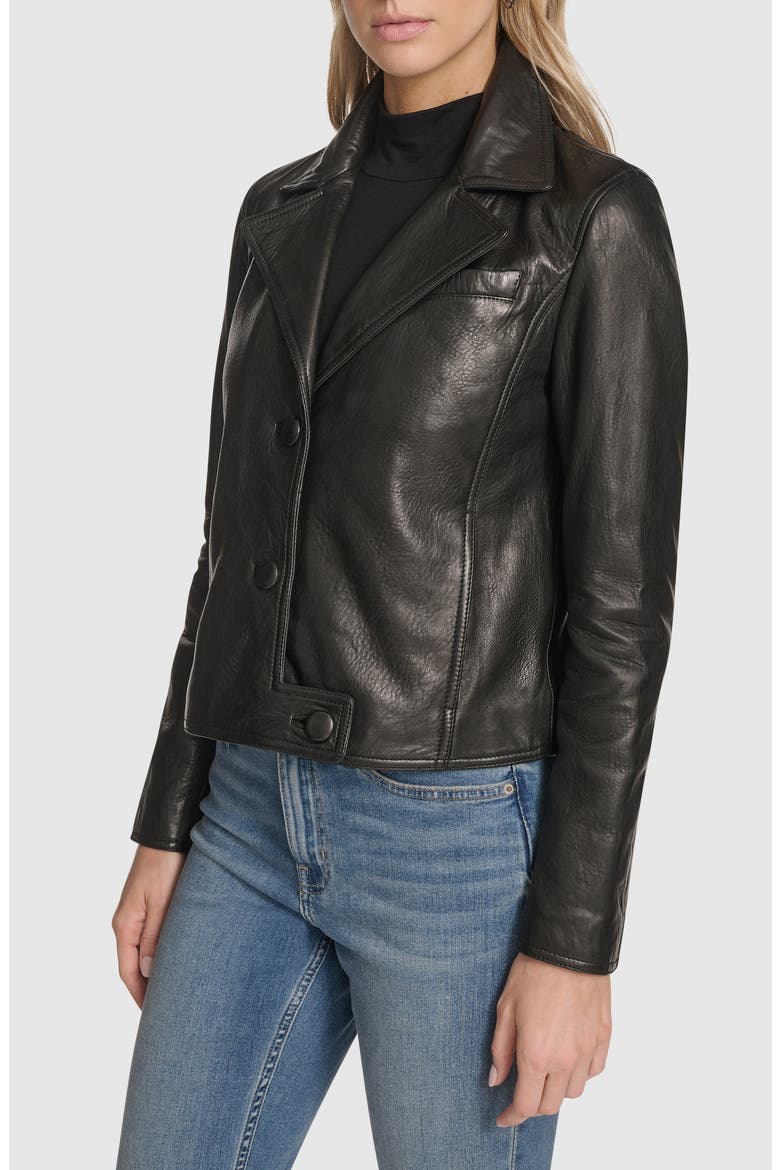 Paluma Leather Jacket, Alternate, color, BLACK