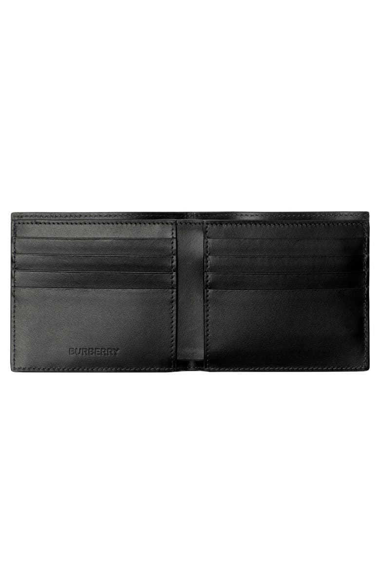 Burberry Check Coated Canvas Bifold Wallet, Alternate, color, Charcoal