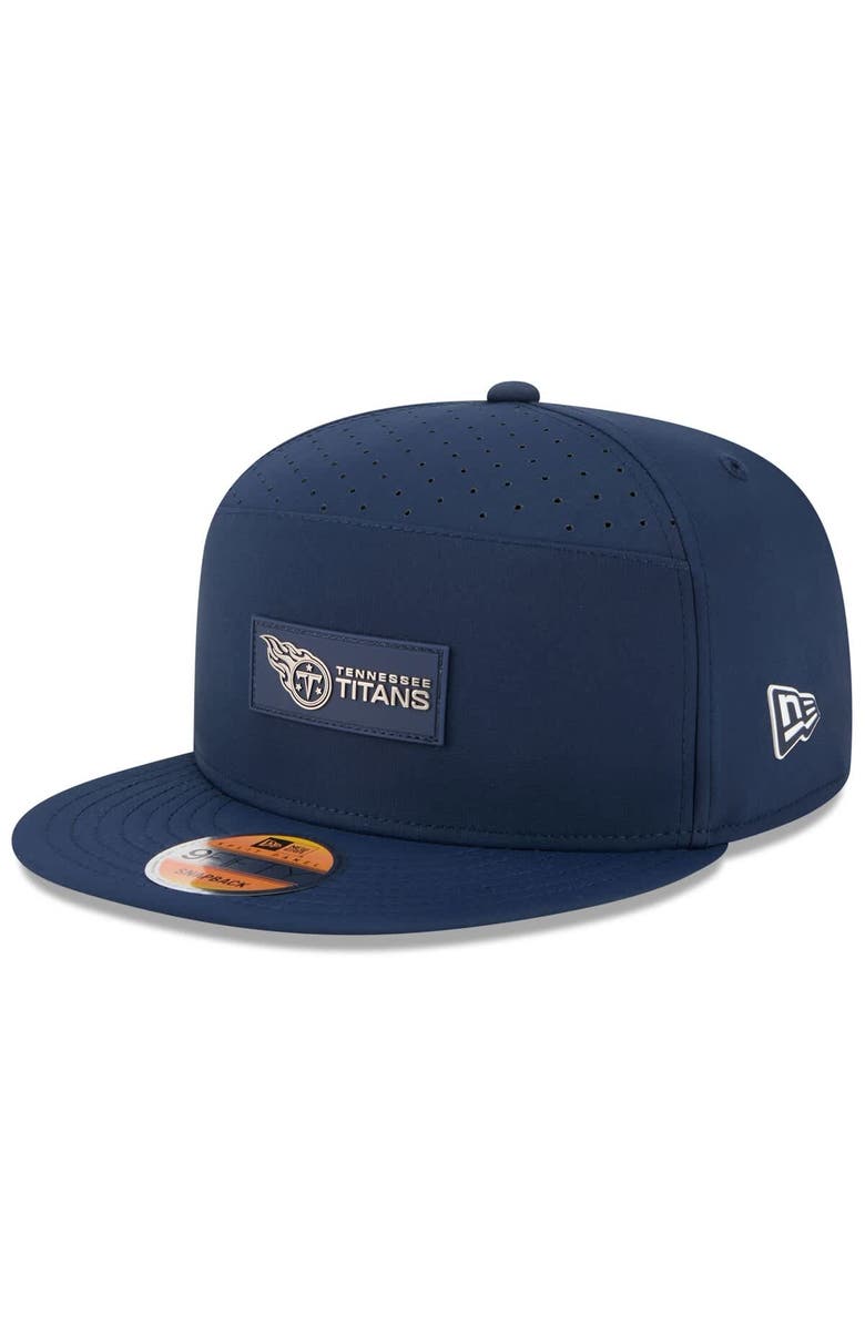 New Era Men's New Era Navy Tennessee Titans 2025 Sideline  Split Panel 9FIFTY Snapback Hat, Main, color, 