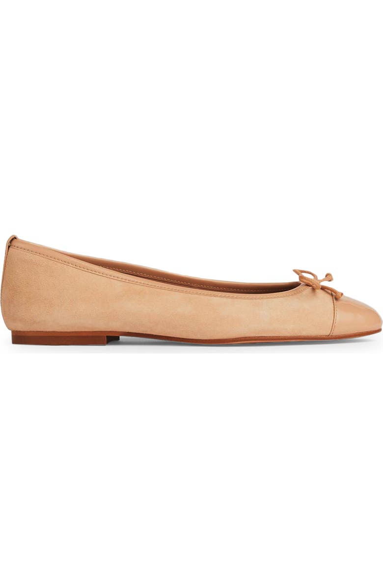 LK Bennett Kara Cap Toe Ballet Flat, Alternate, color, Almond