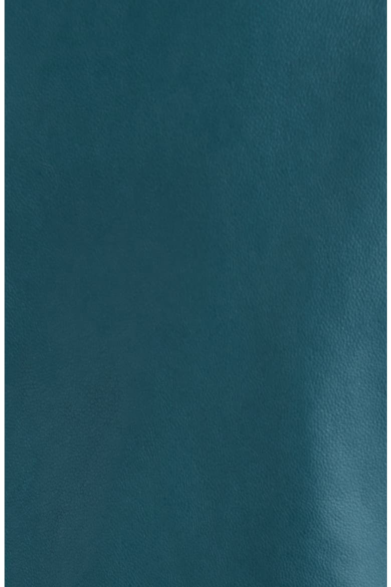 Bita Leather Moto Jacket, Alternate, color, TEAL